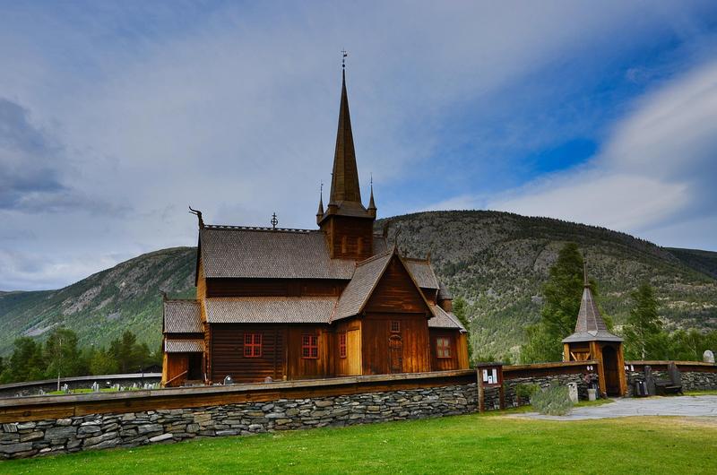 Historic Lom Stave Church from 1170