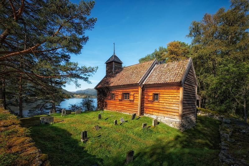 Historic Lom Stave Church from 1170