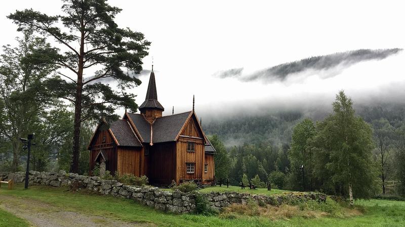 Historic Lom Stave Church from 1170
