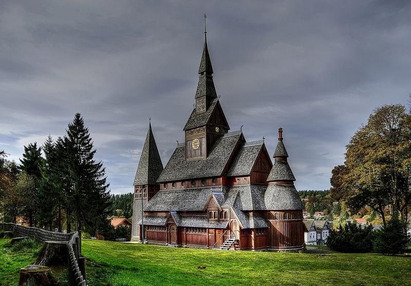 Historic Lom Stave Church from 1170