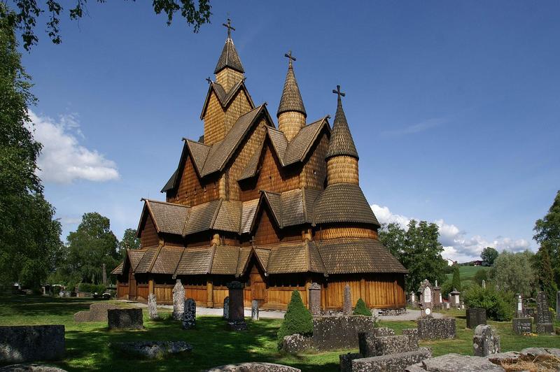Historic Lom Stave Church from 1170