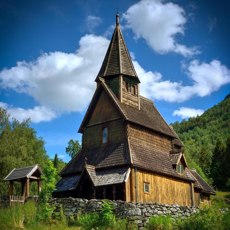 Historic Lom Stave Church from 1170
