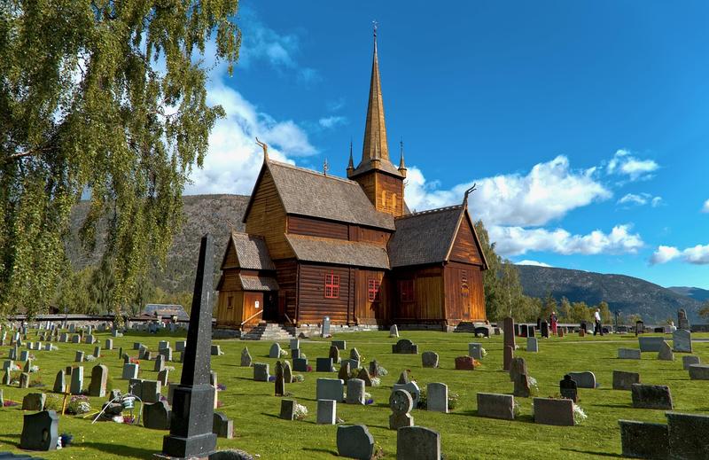 Historic Lom Stave Church from 1170