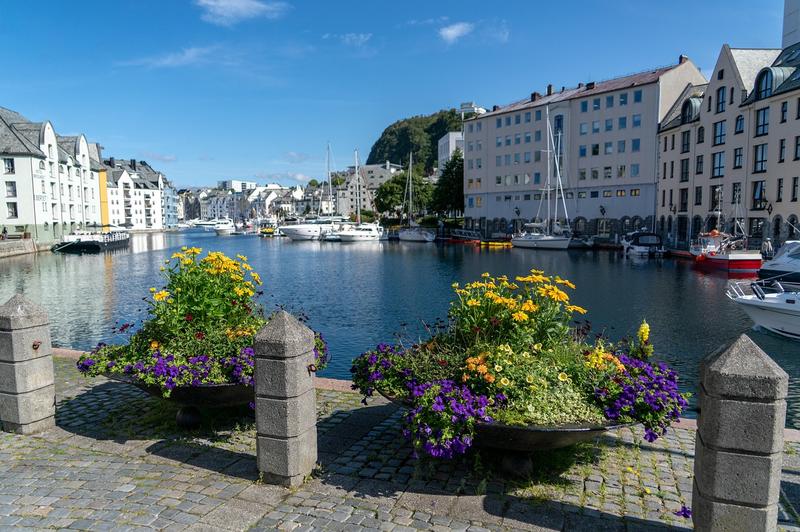Panoramic view of Alesund from Aksla