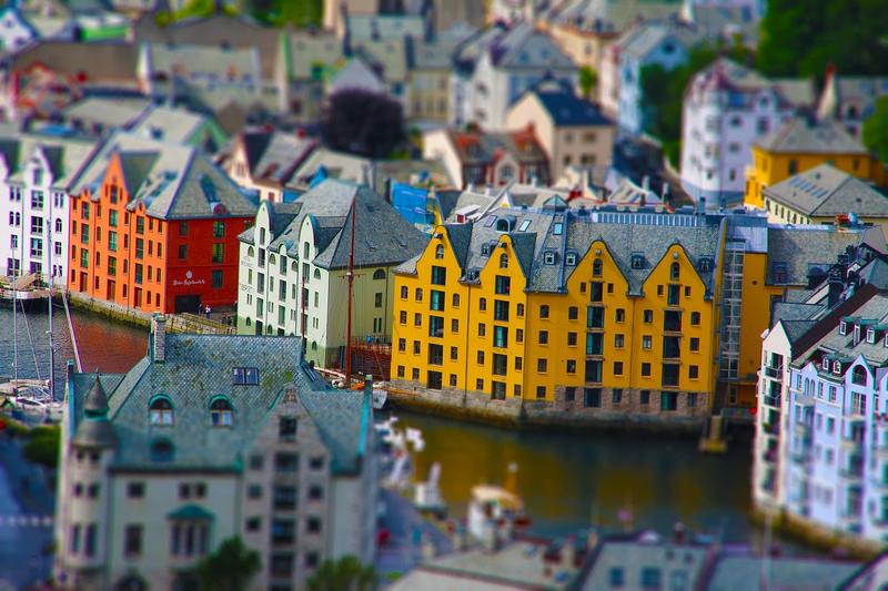 Panoramic view of Alesund from Aksla